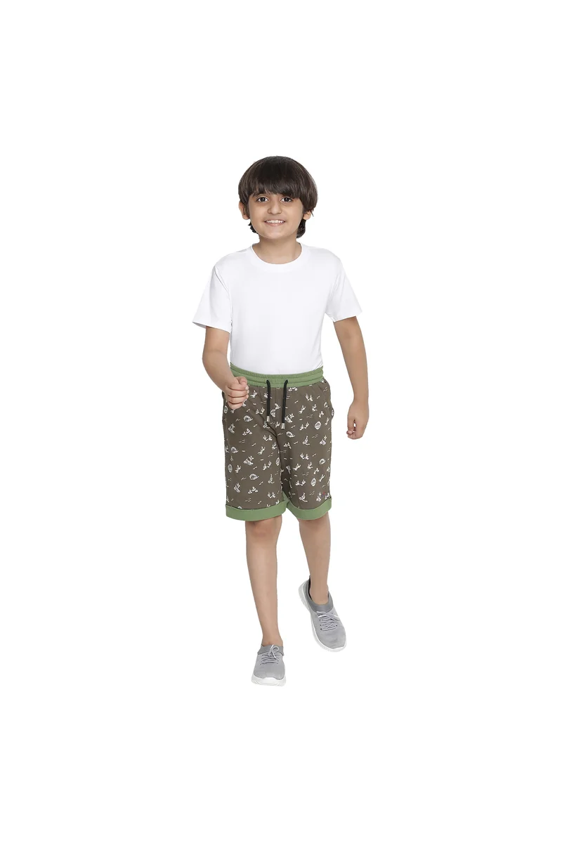 Spyby Boys Green Print Color Short - 4