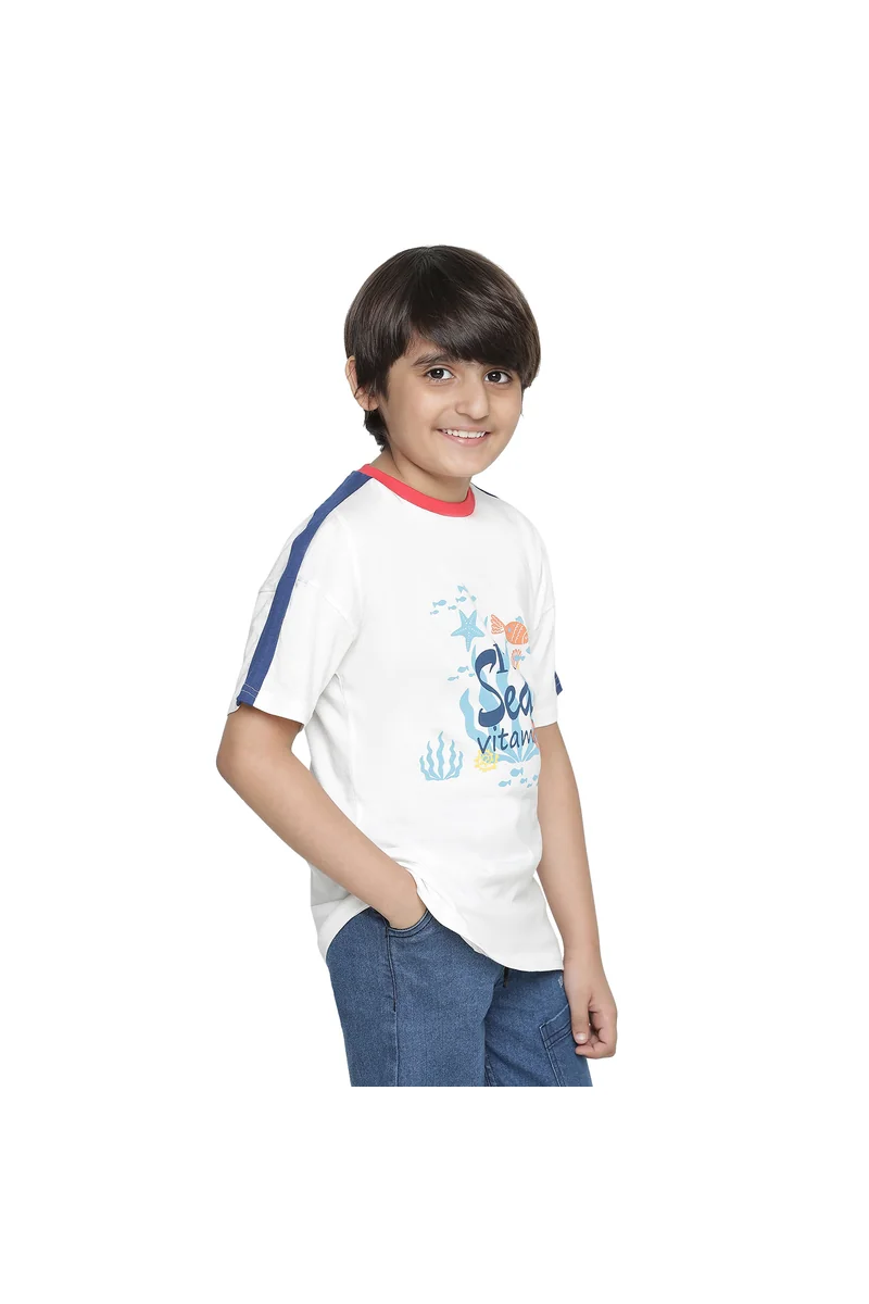 Spyby Boys White Color T-Shirt - 2