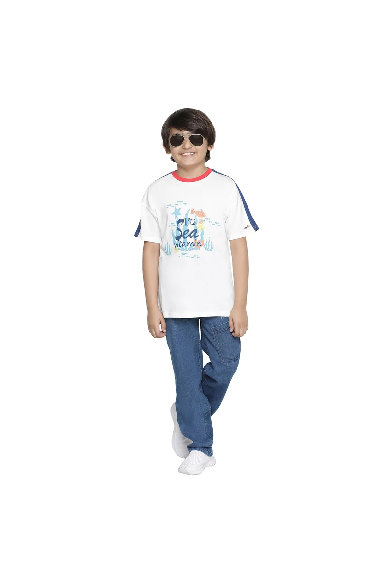 Spyby Boys White Color T-Shirt - 4