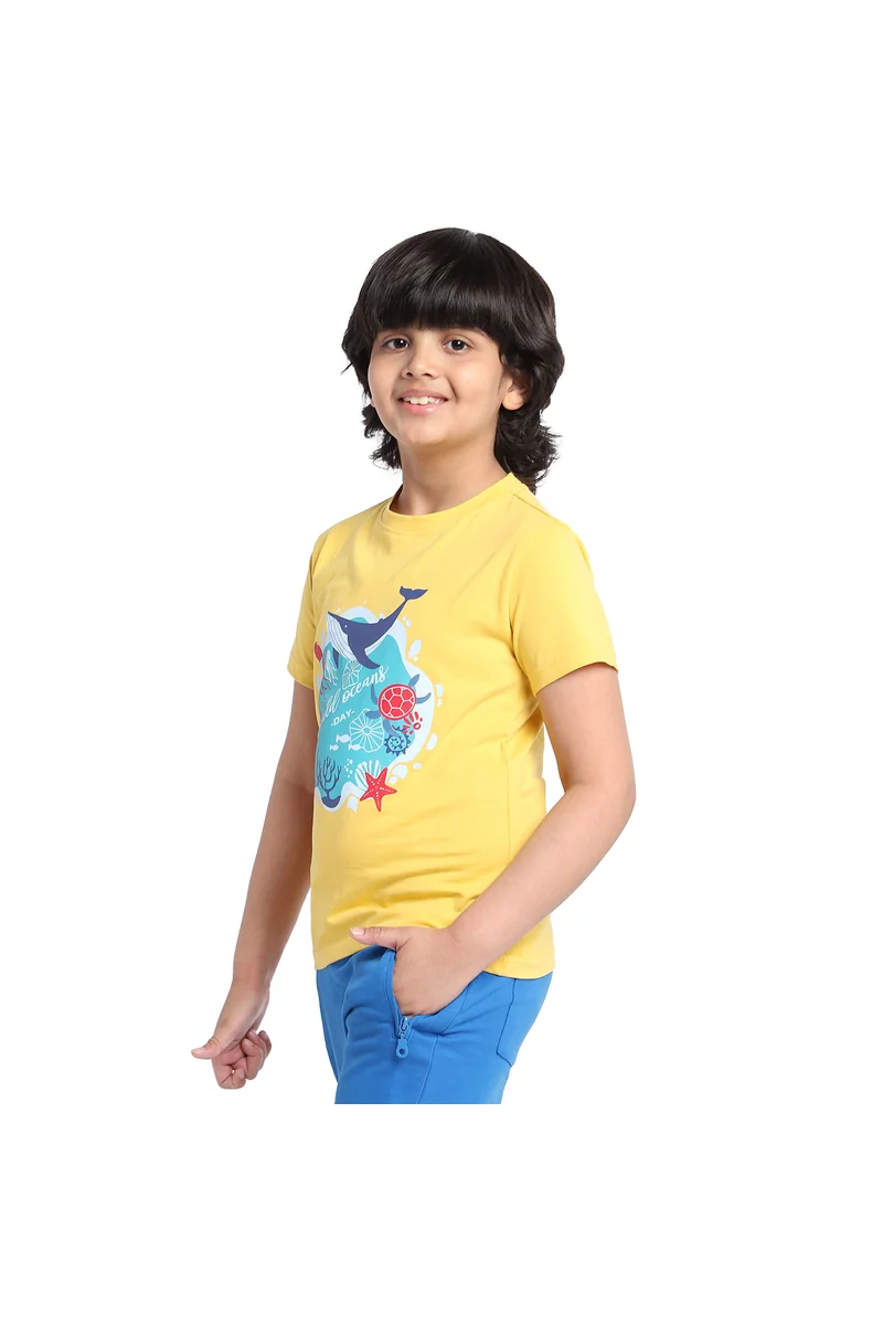 Spyby Boys Yellow Color T-Shirt - 4