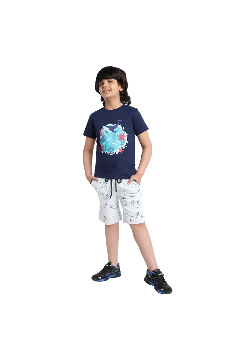 Spyby Boys Navy Blue Color T-Shirt - 2