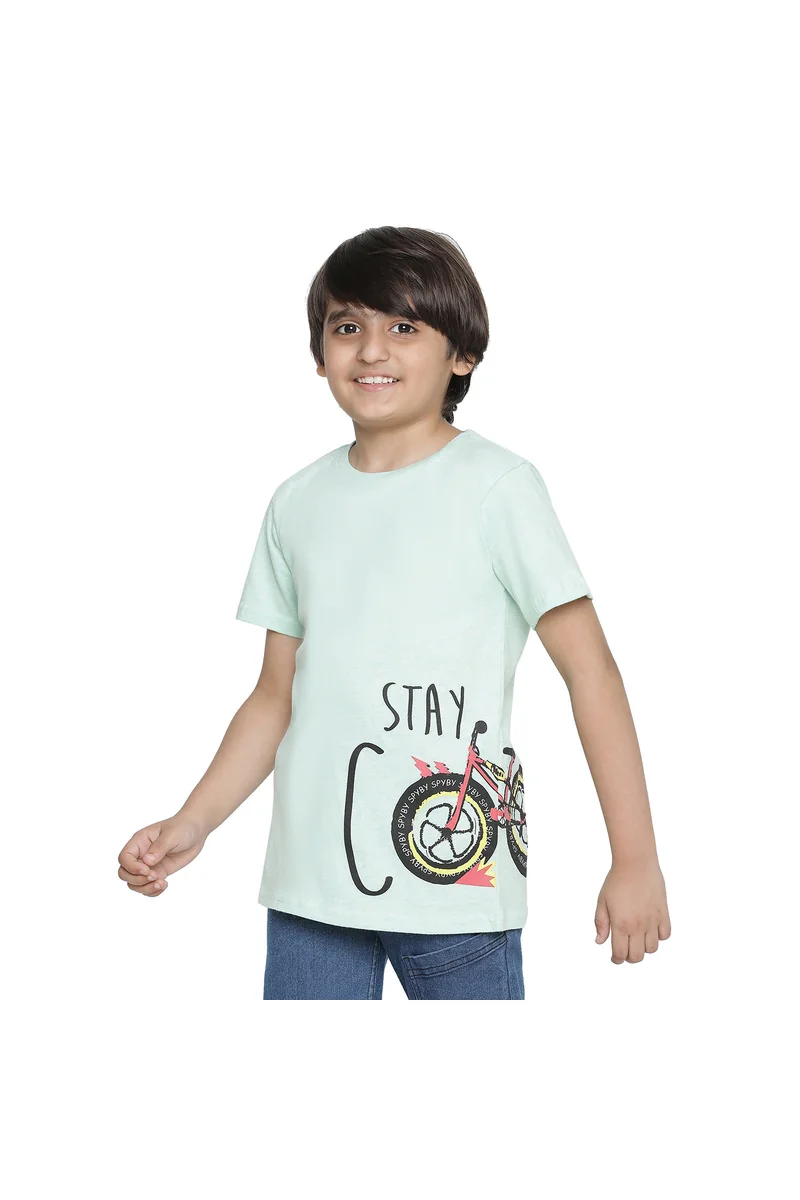 Spyby Boys Olive Color T-Shirt - 2