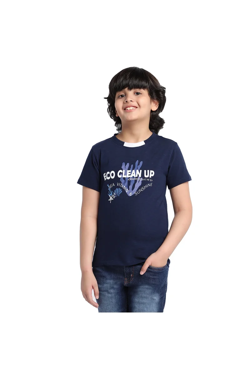 Spyby Boys Navy Blue Color T-Shirt