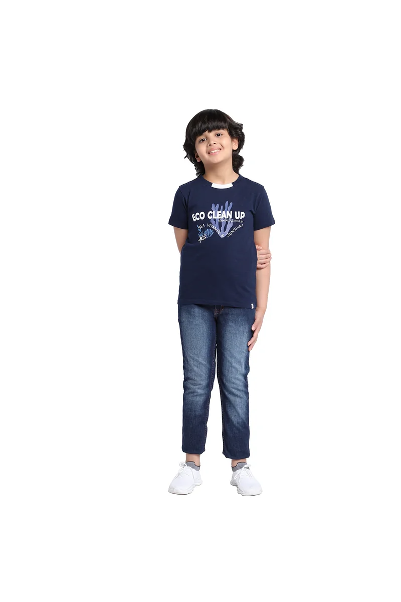 Spyby Boys Navy Blue Color T-Shirt - 2