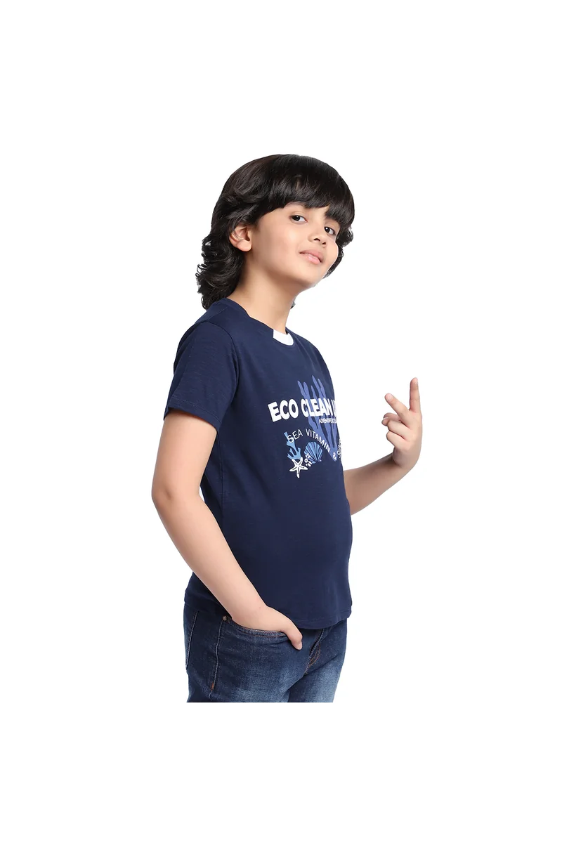 Spyby Boys Navy Blue Color T-Shirt - 3
