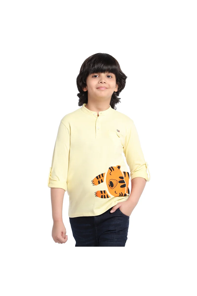 Spyby Boys Yellow Color T-Shirt