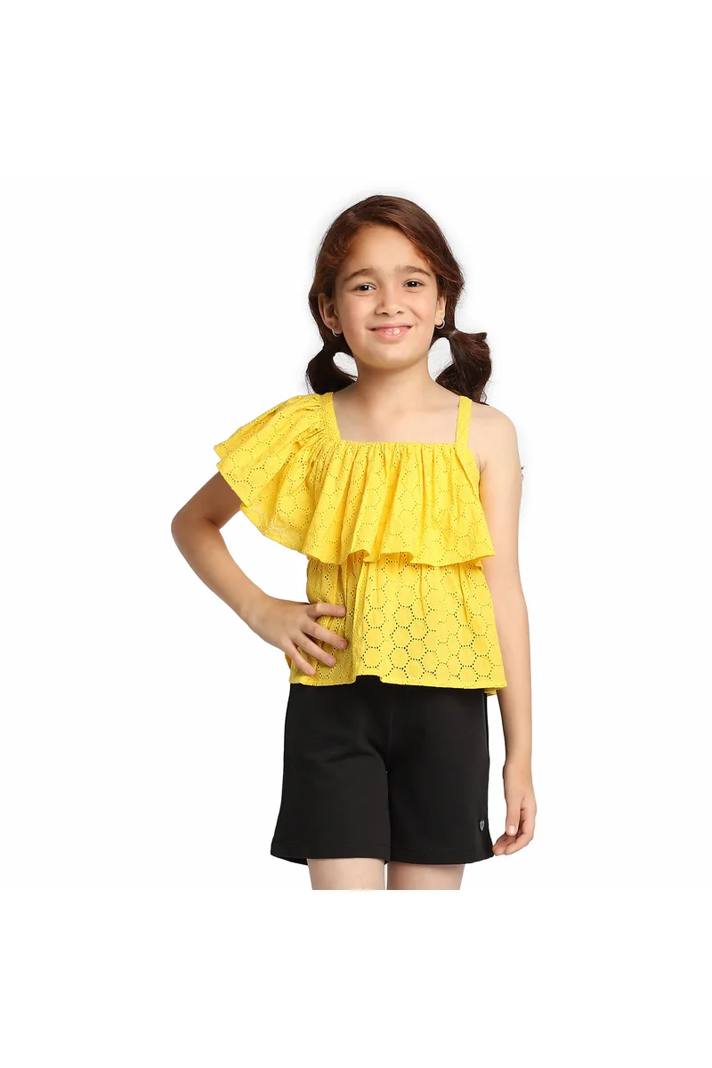 Spyby Girls Yellow Color Top - 6