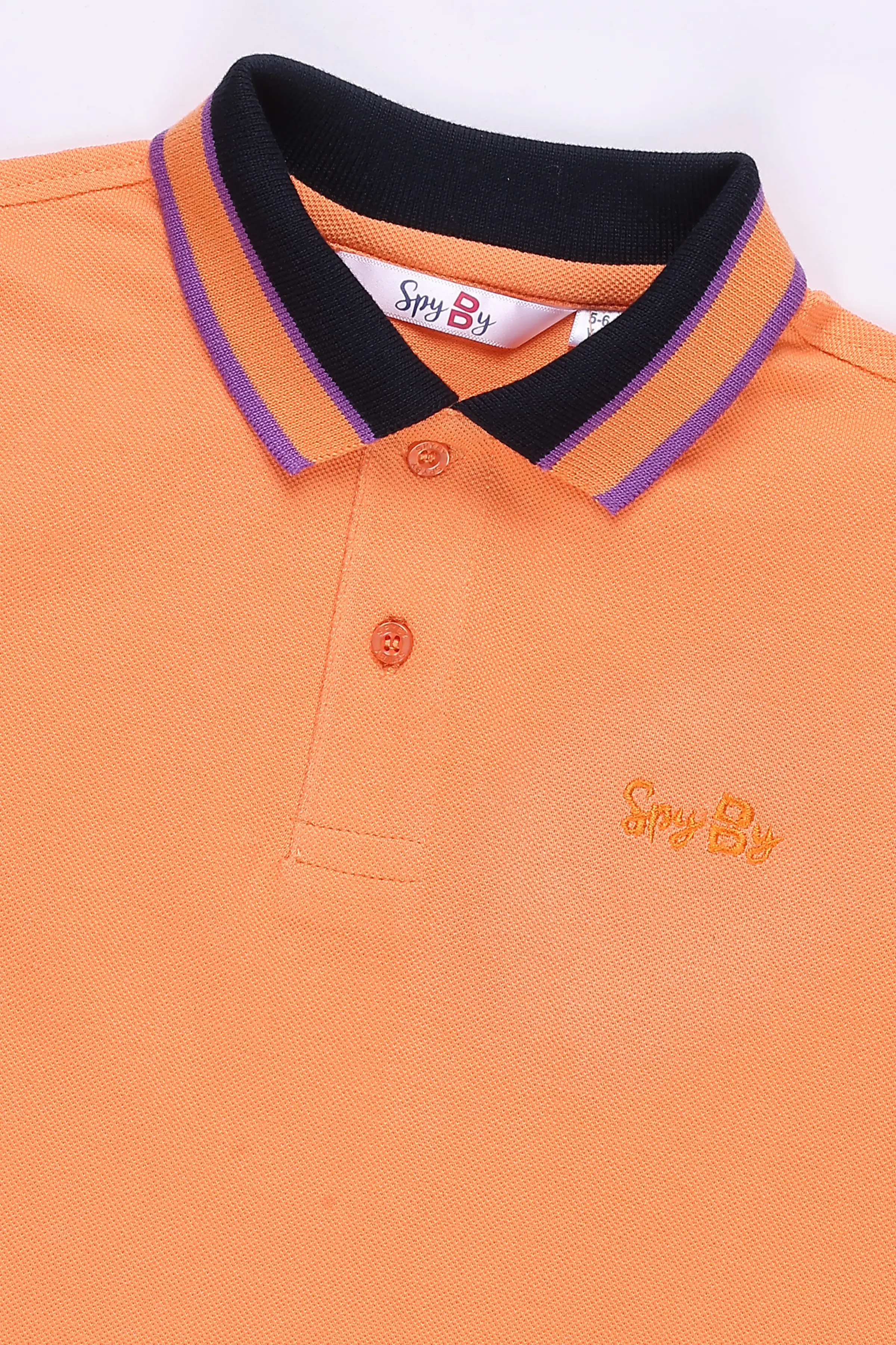 Spyby Boys Orange Color Polo T-Shirt - 2