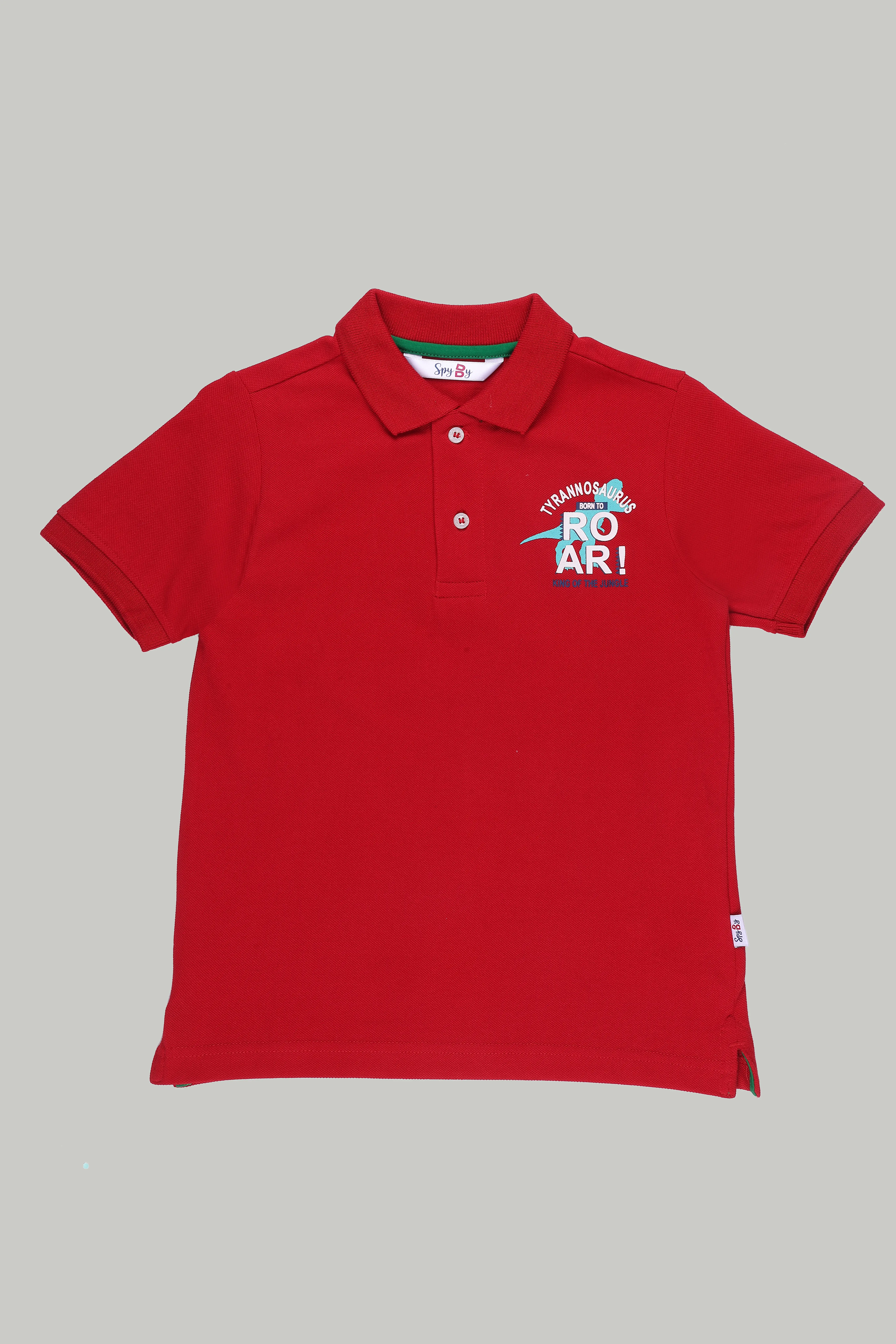 Spyby Boys Red Color Polo T-Shirt