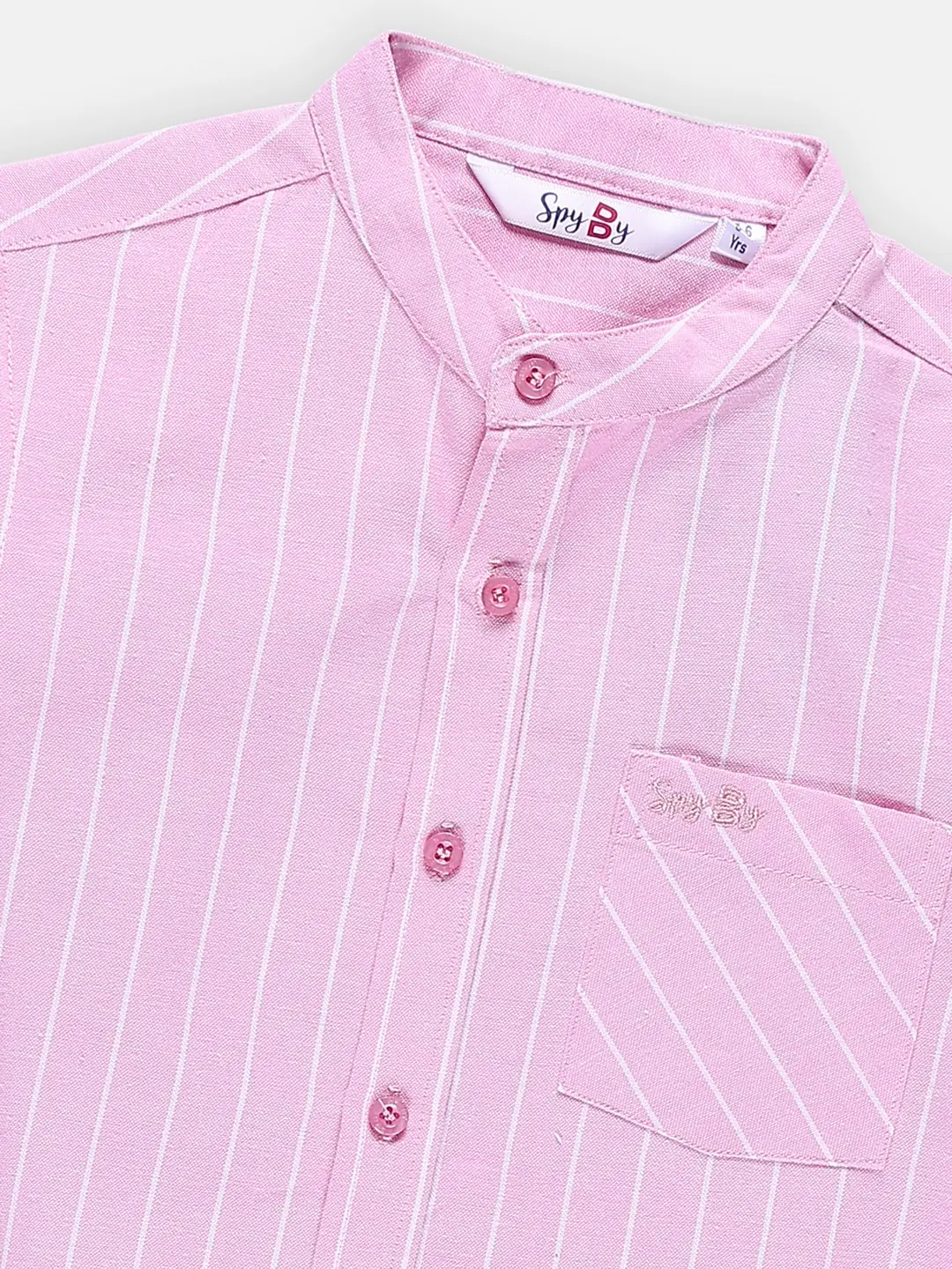 Spyby Boys Pink Color Full Sleeve Shirt - 2