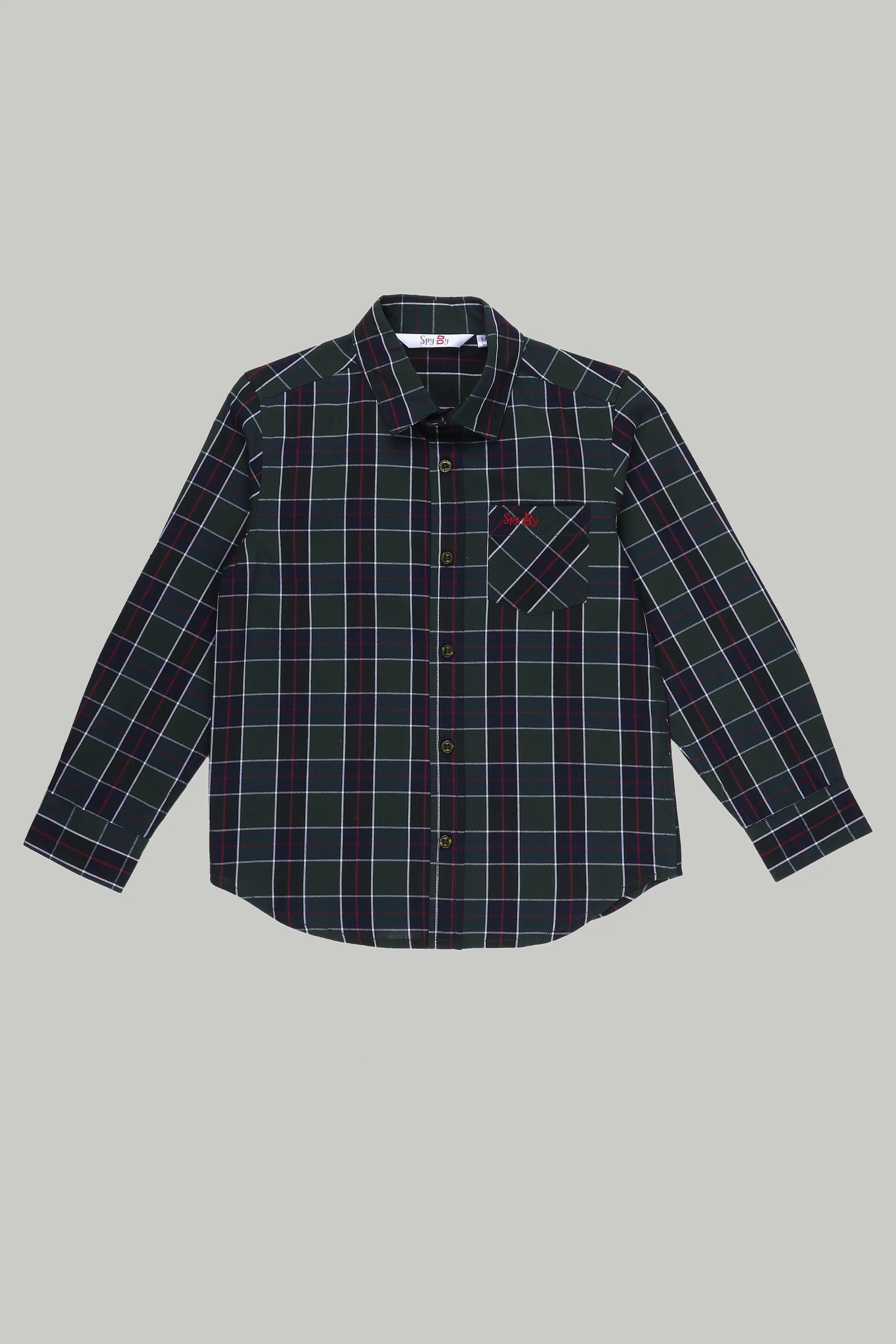 Spyby Boys Green Color Full Sleeve Shirt