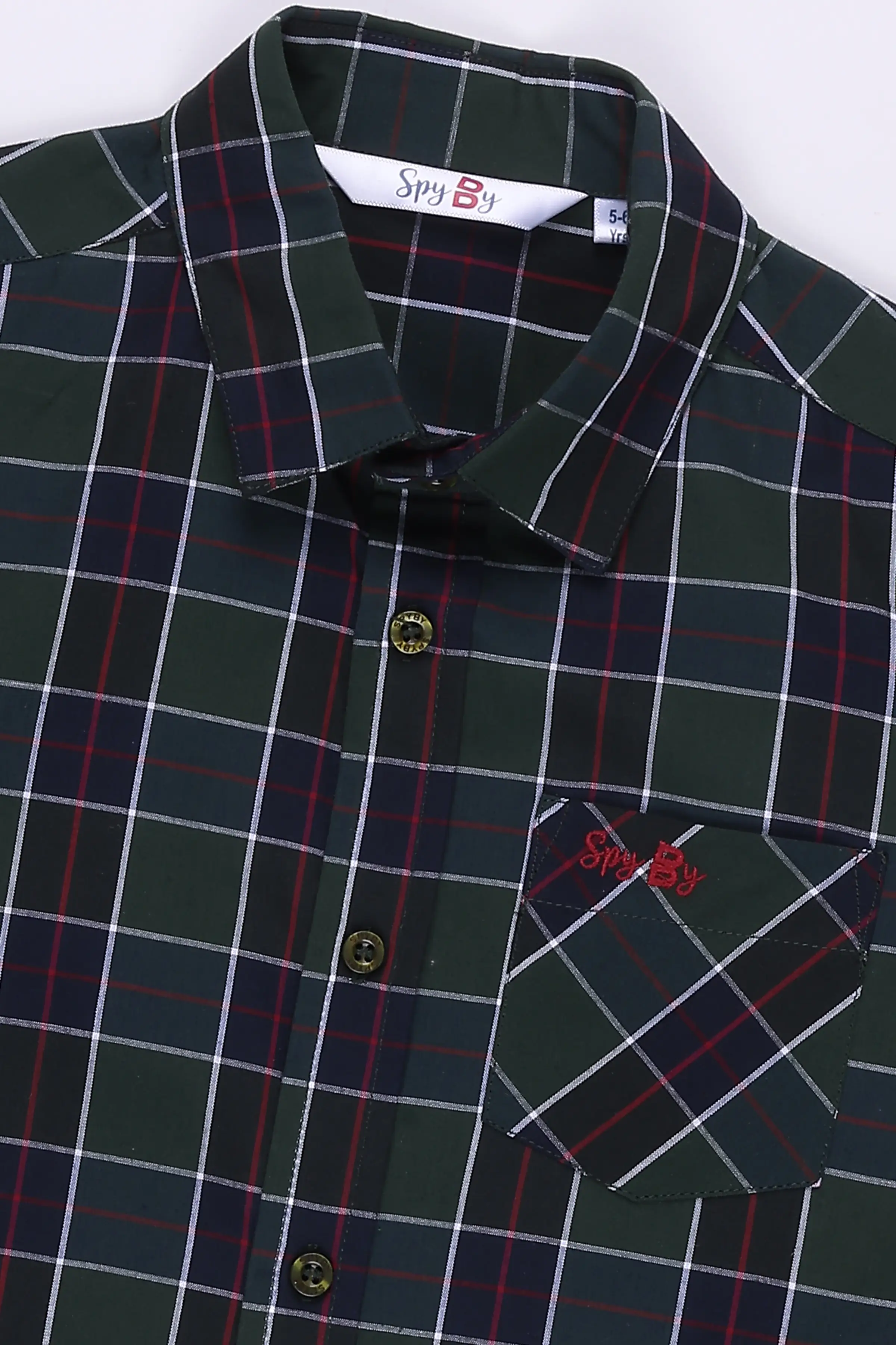 Spyby Boys Green Color Full Sleeve Shirt - 2
