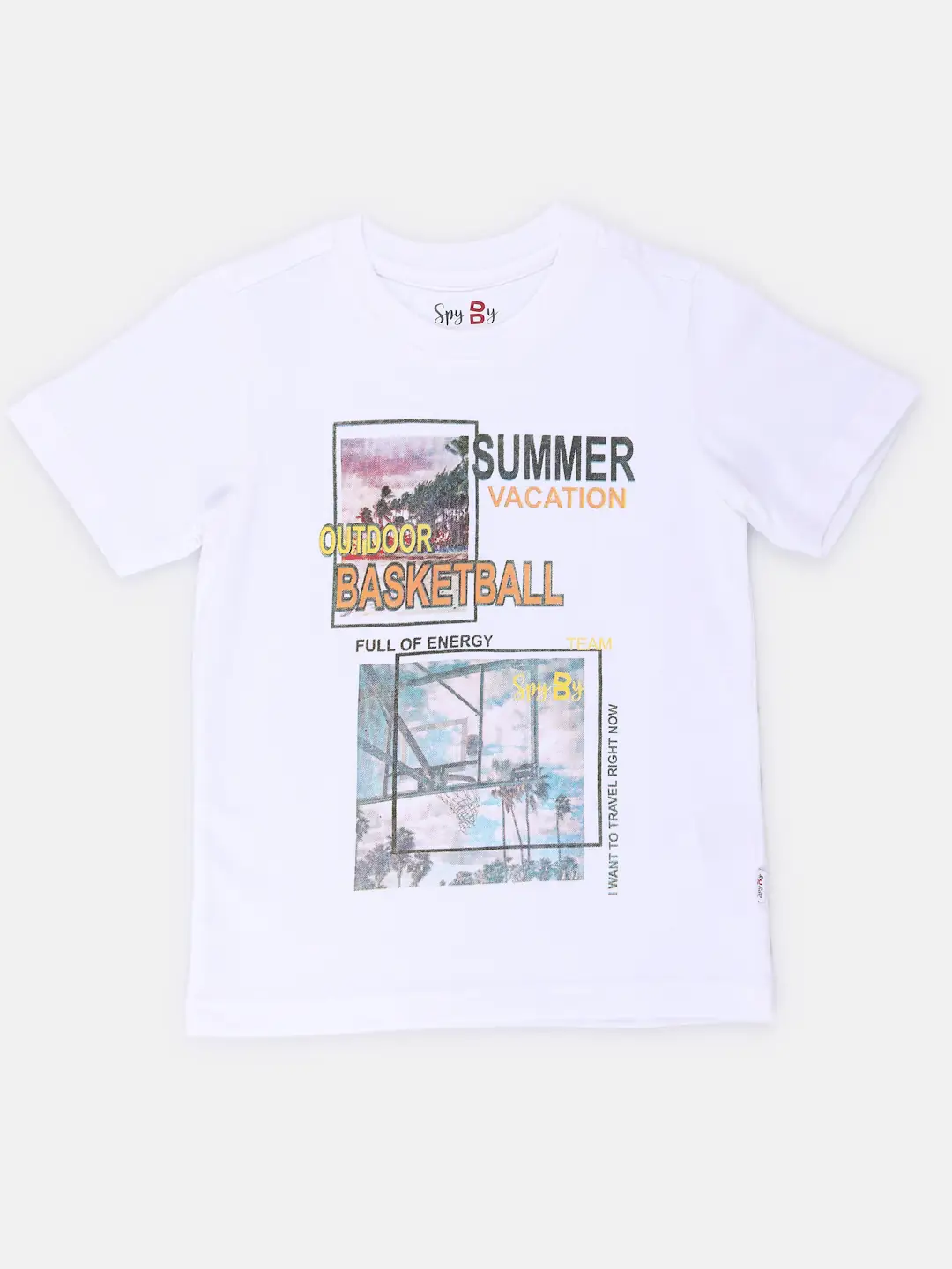 Spyby Boys White Color T-Shirt