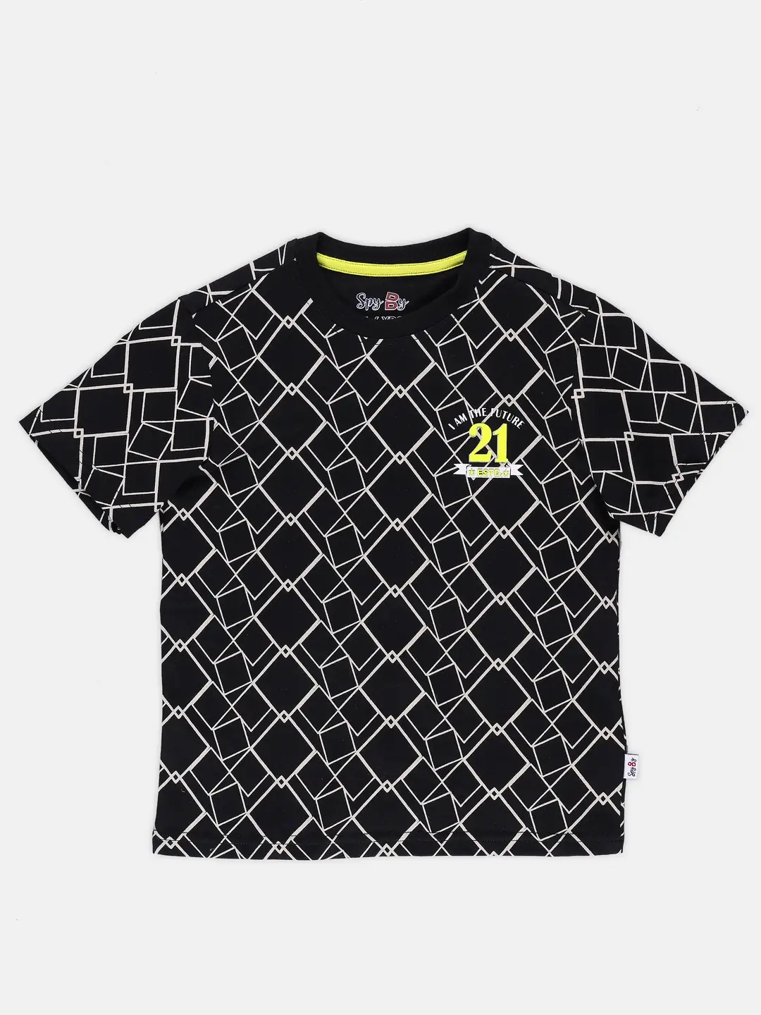 Spyby Boys Black Color T-Shirt