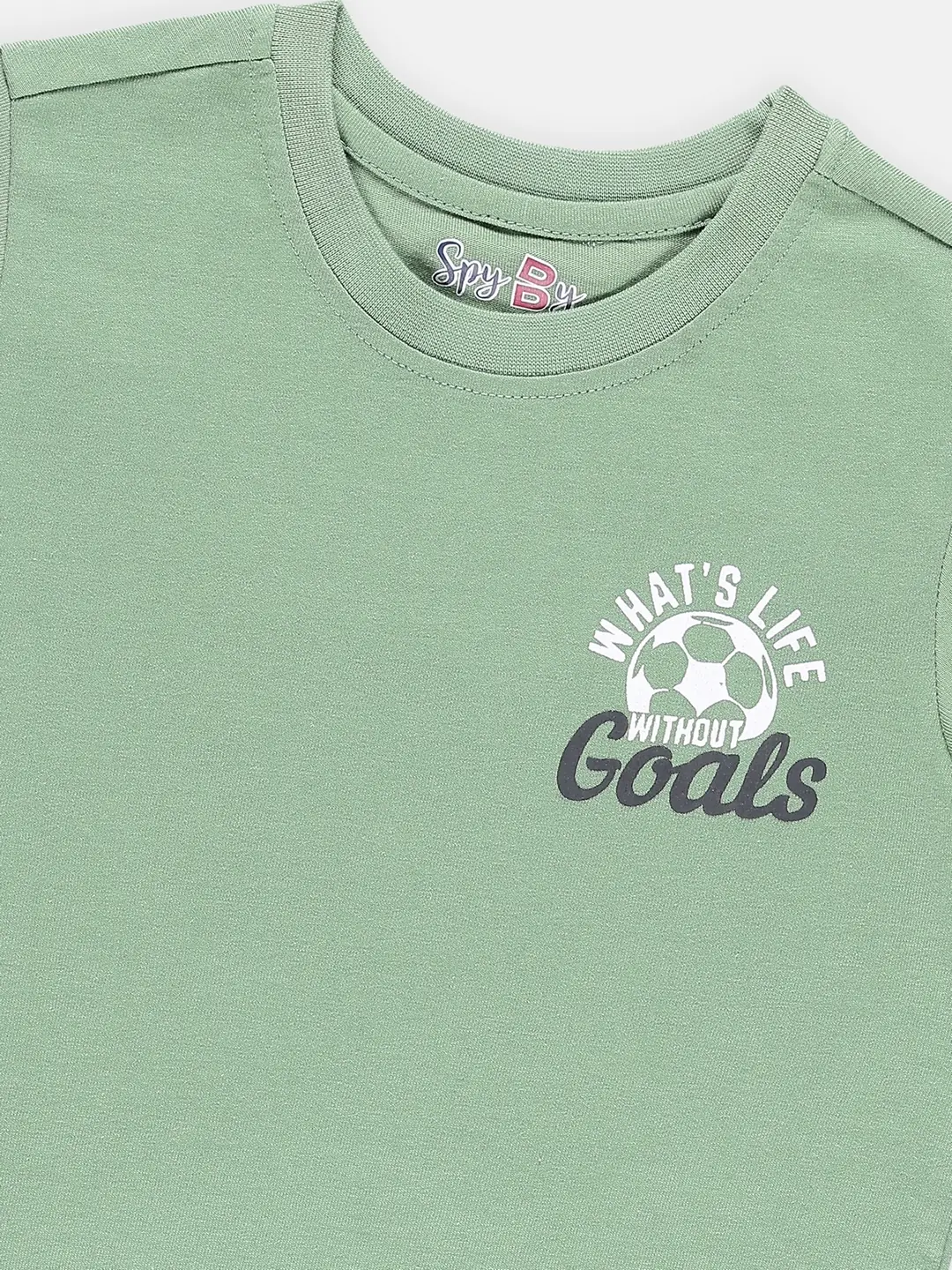 Spyby Boys Mint Green Color T-Shirt - 2