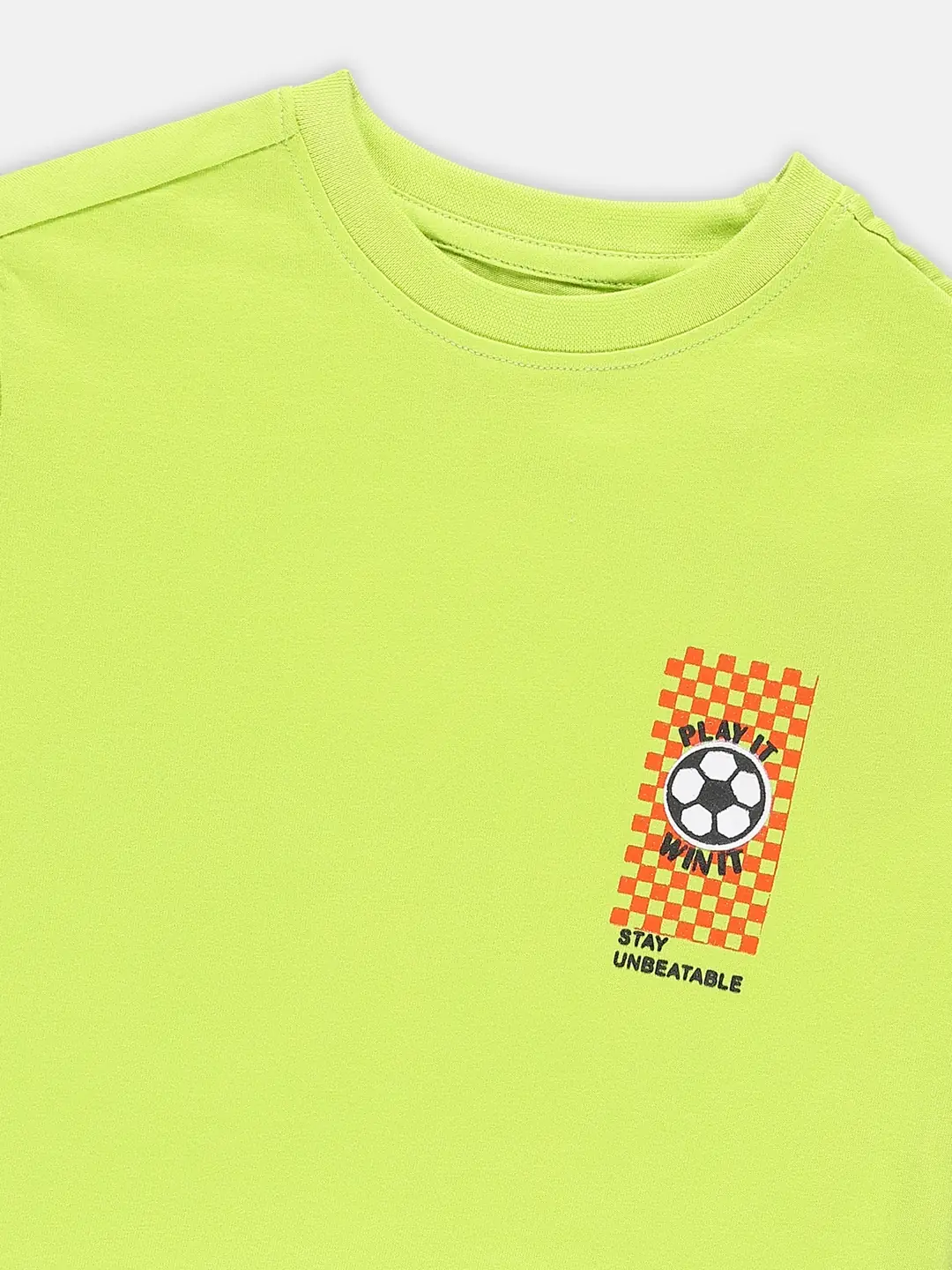 Spyby Boys Neon Green Color T-Shirt - 2