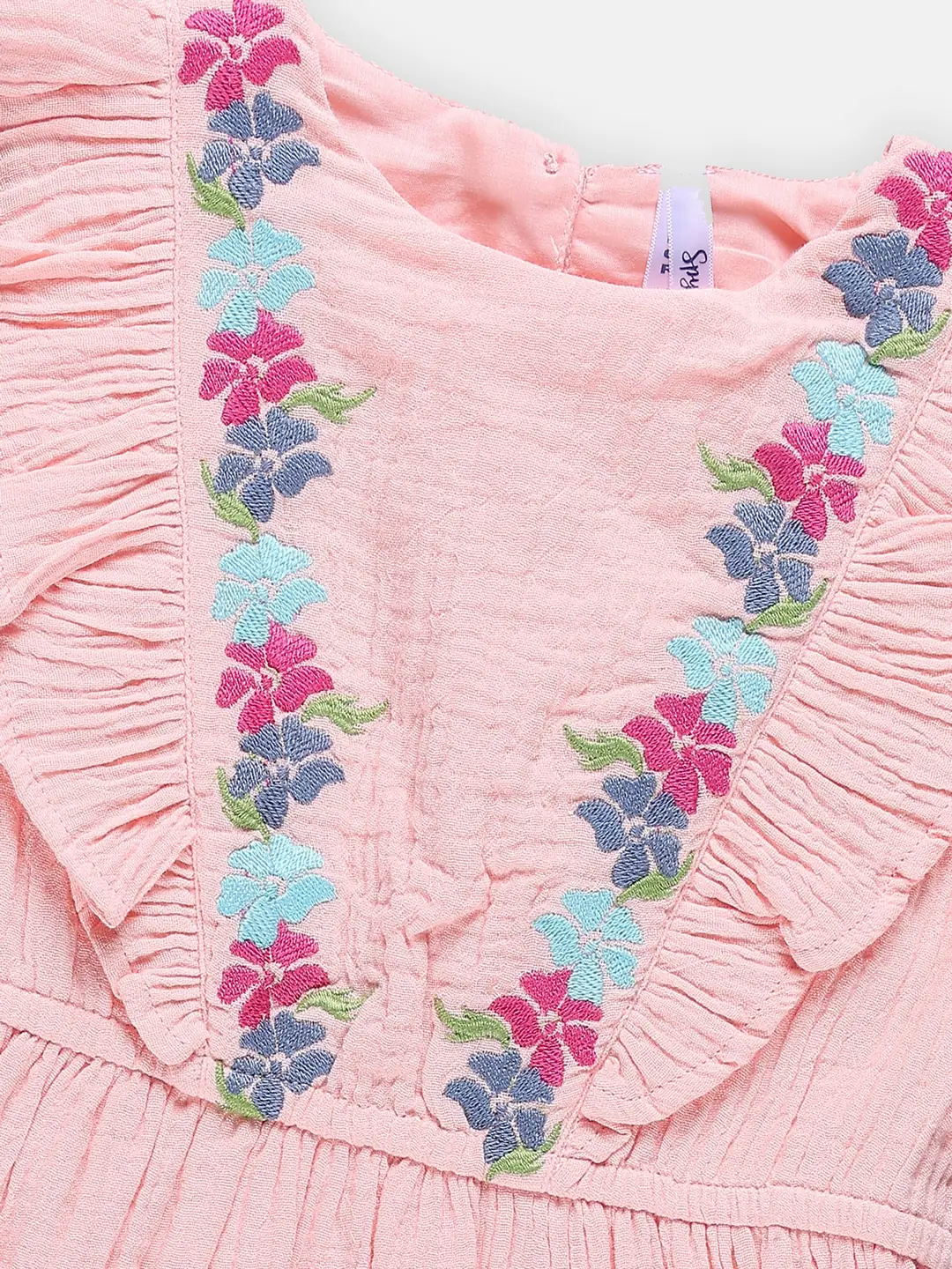 Spyby Girls Peach Color Dress - 2