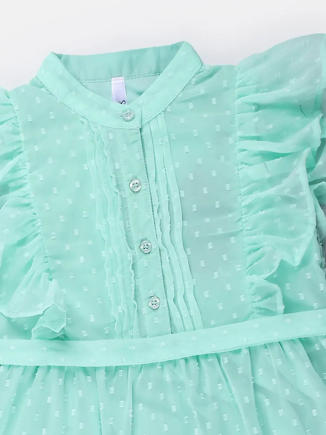 Spyby Girls Light Green Color Dress - 2