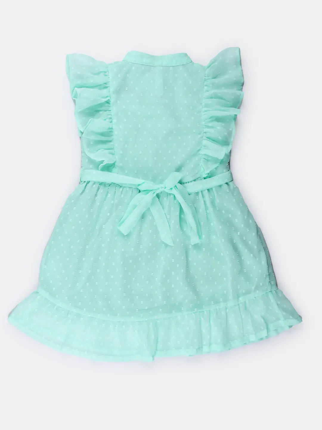 Spyby Girls Light Green Color Dress - 3