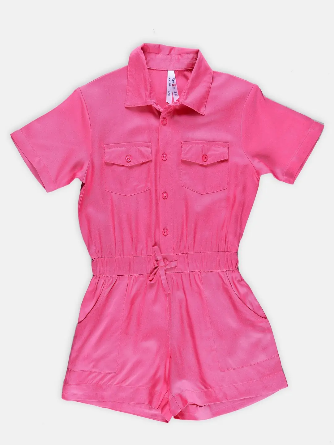 Spyby Girls Fusia Pink Color Jumpsuit