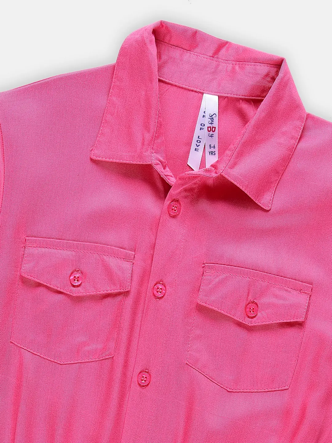 Spyby Girls Fusia Pink Color Jumpsuit - 2