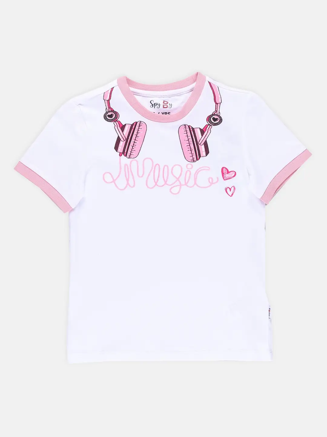 Spyby Girls White Color T-Shirt