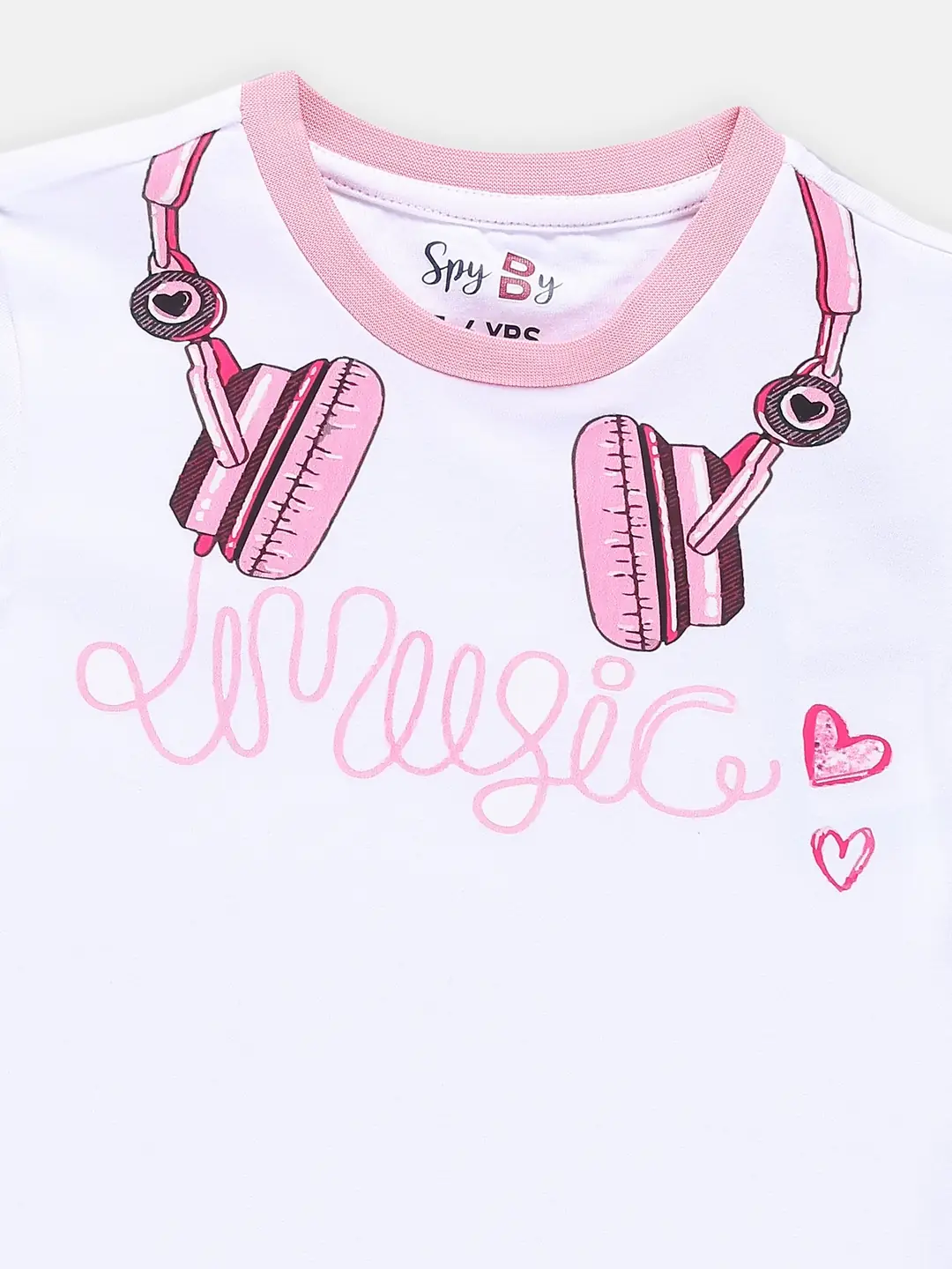 Spyby Girls White Color T-Shirt - 2