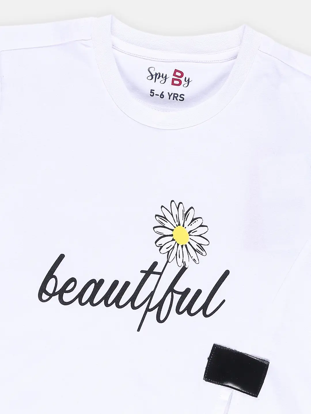 Spyby Girls White Color T-Shirt - 2