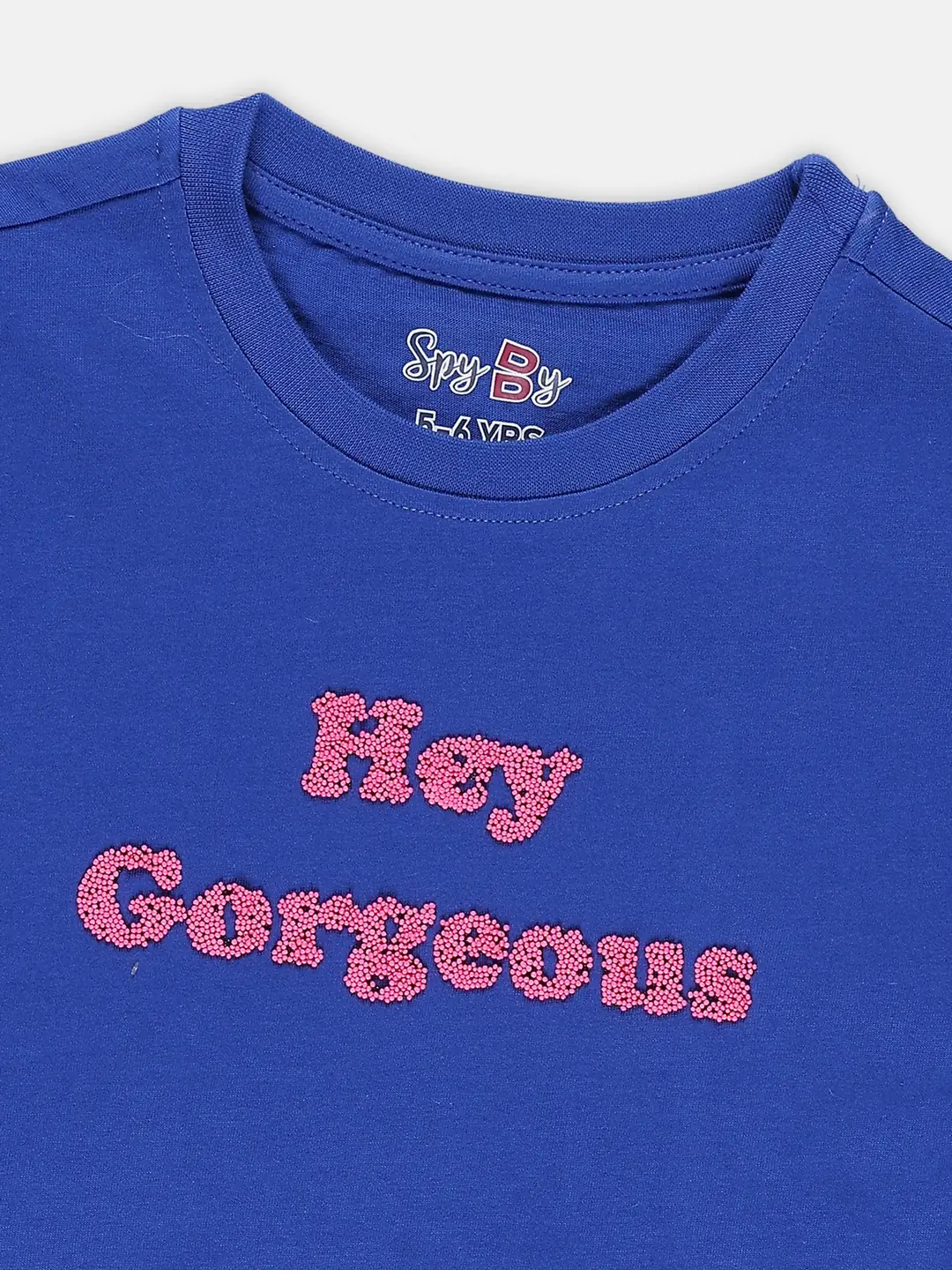 Spyby Girls Royal Blue Color T-Shirt - 2