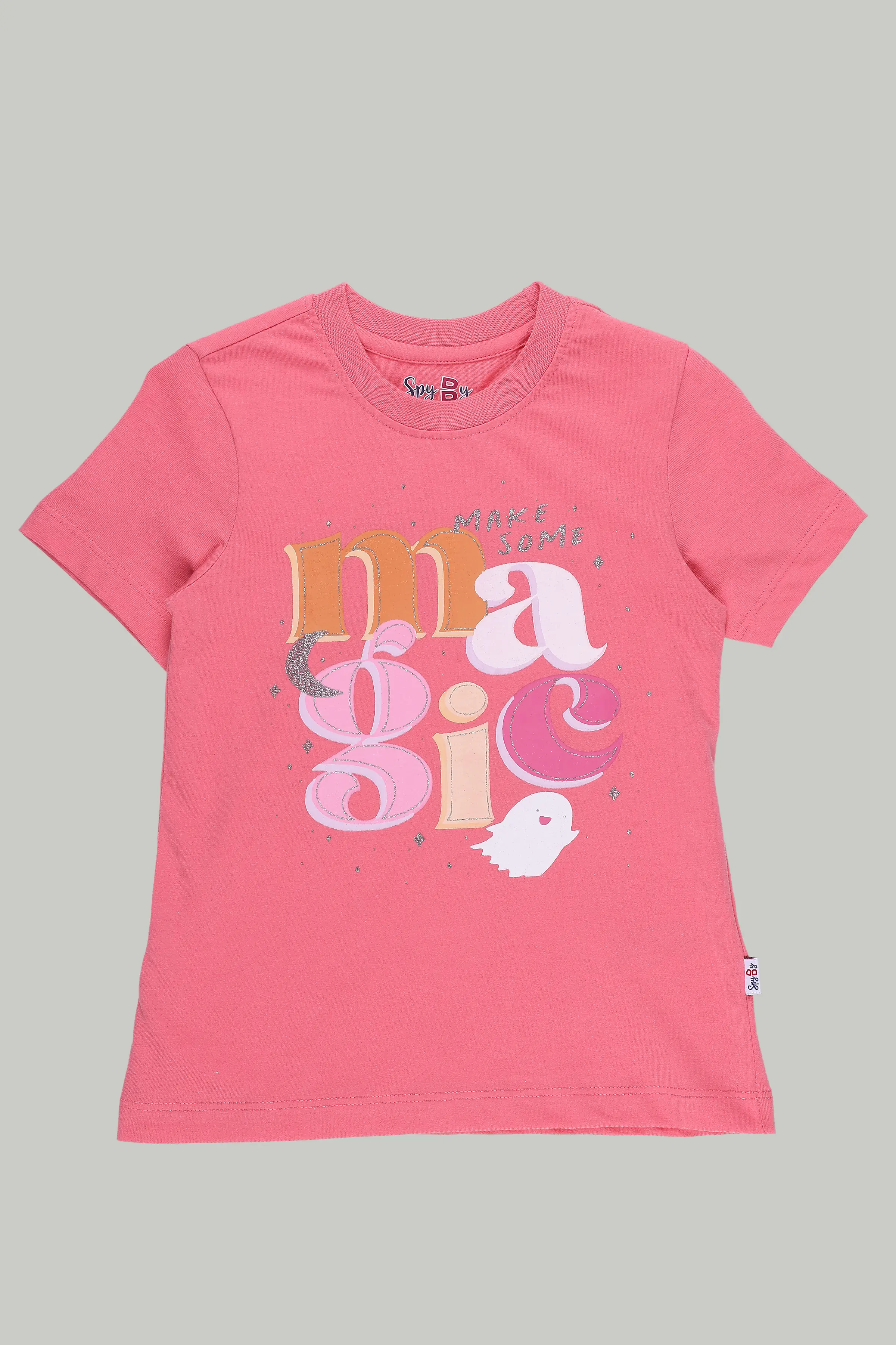 Spyby Girls Dark Peach Color T-Shirt