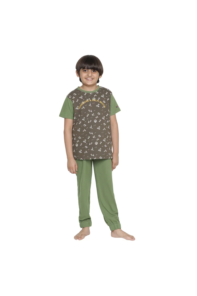 Spyby Boys Olive Color T-Shirt