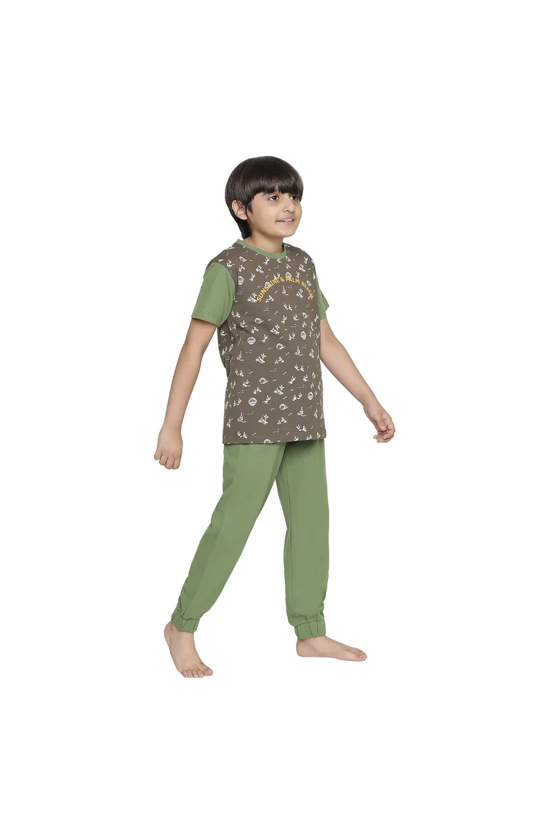 Spyby Boys Olive Color T-Shirt - 2