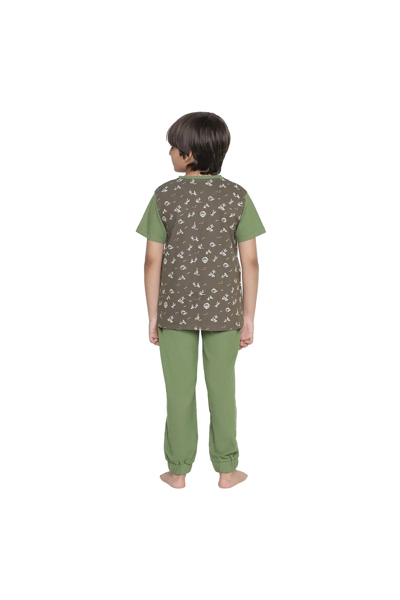 Spyby Boys Olive Color T-Shirt - 3