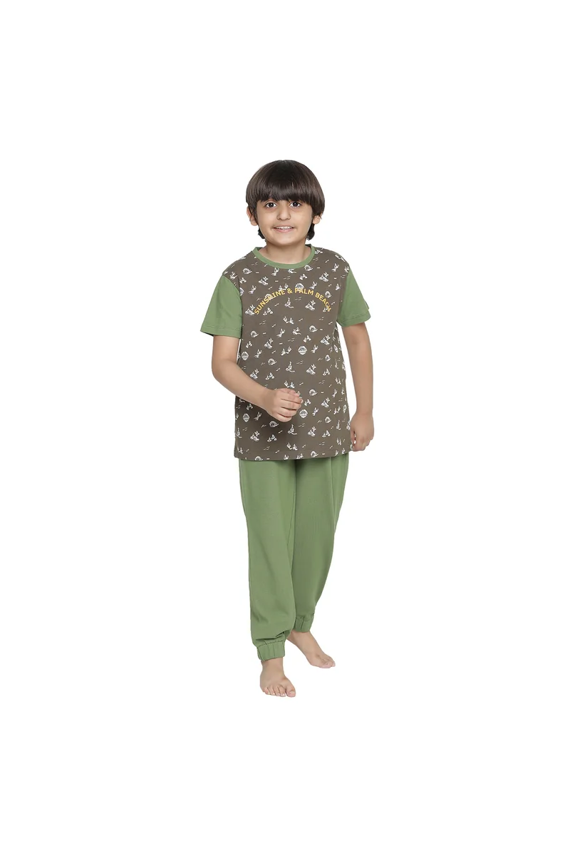 Spyby Boys Olive Color T-Shirt - 4