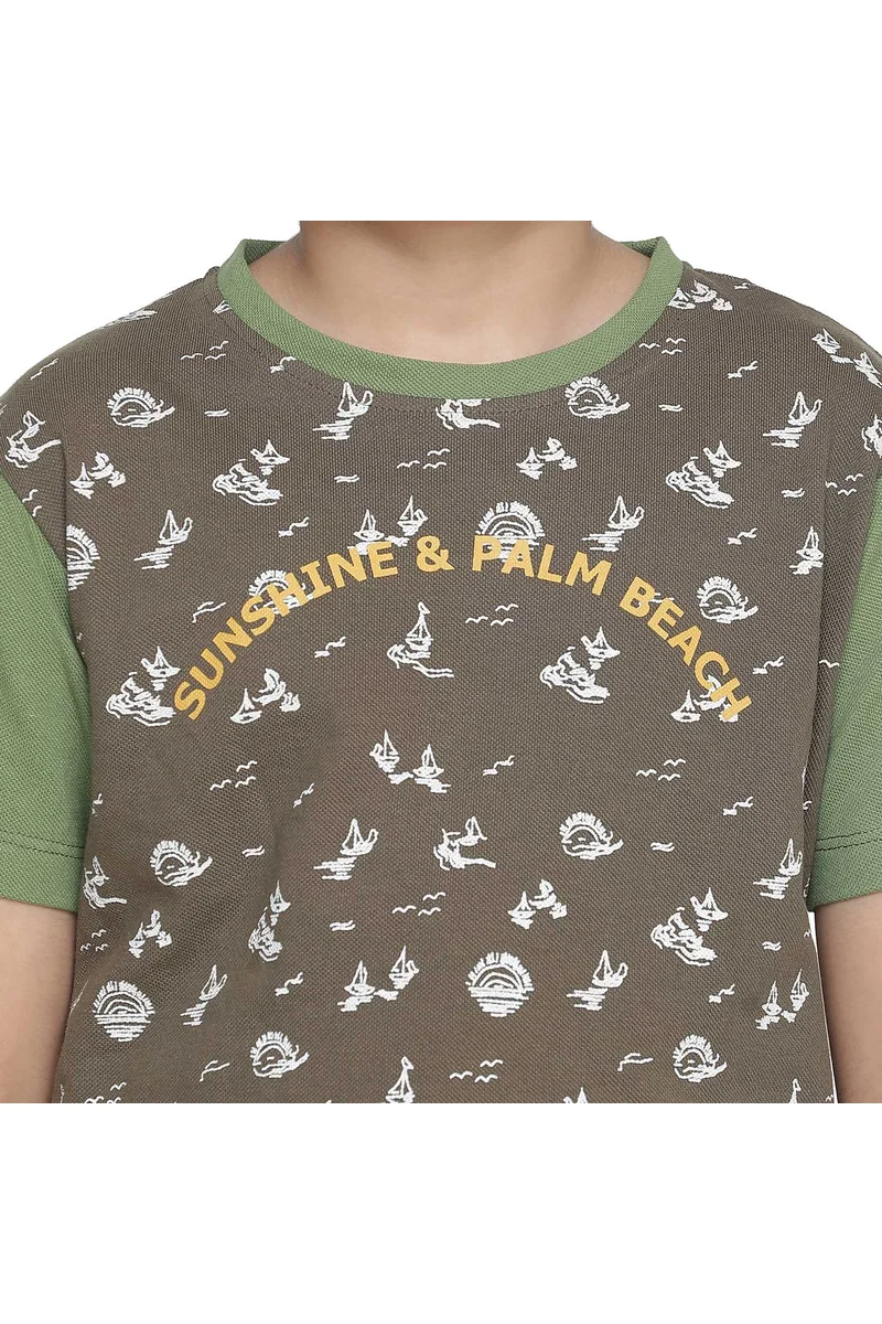 Spyby Boys Olive Color T-Shirt - 5
