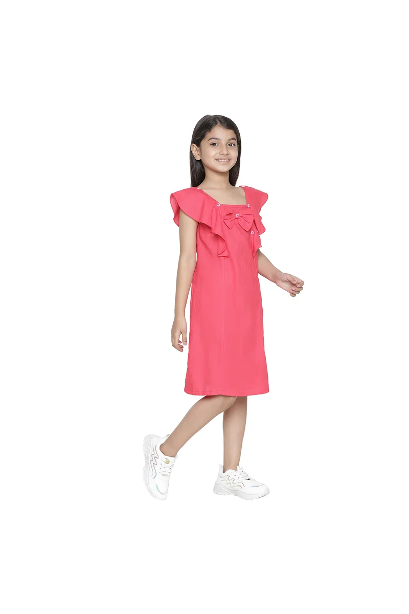 Spyby Girls Red Color Dress
