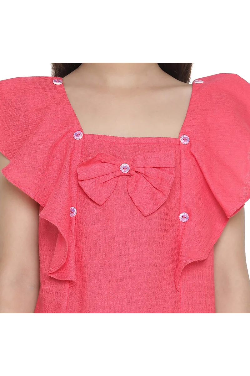 Spyby Girls Red Color Dress - 5