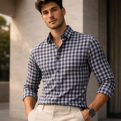 Slim Fit Checked Shirt