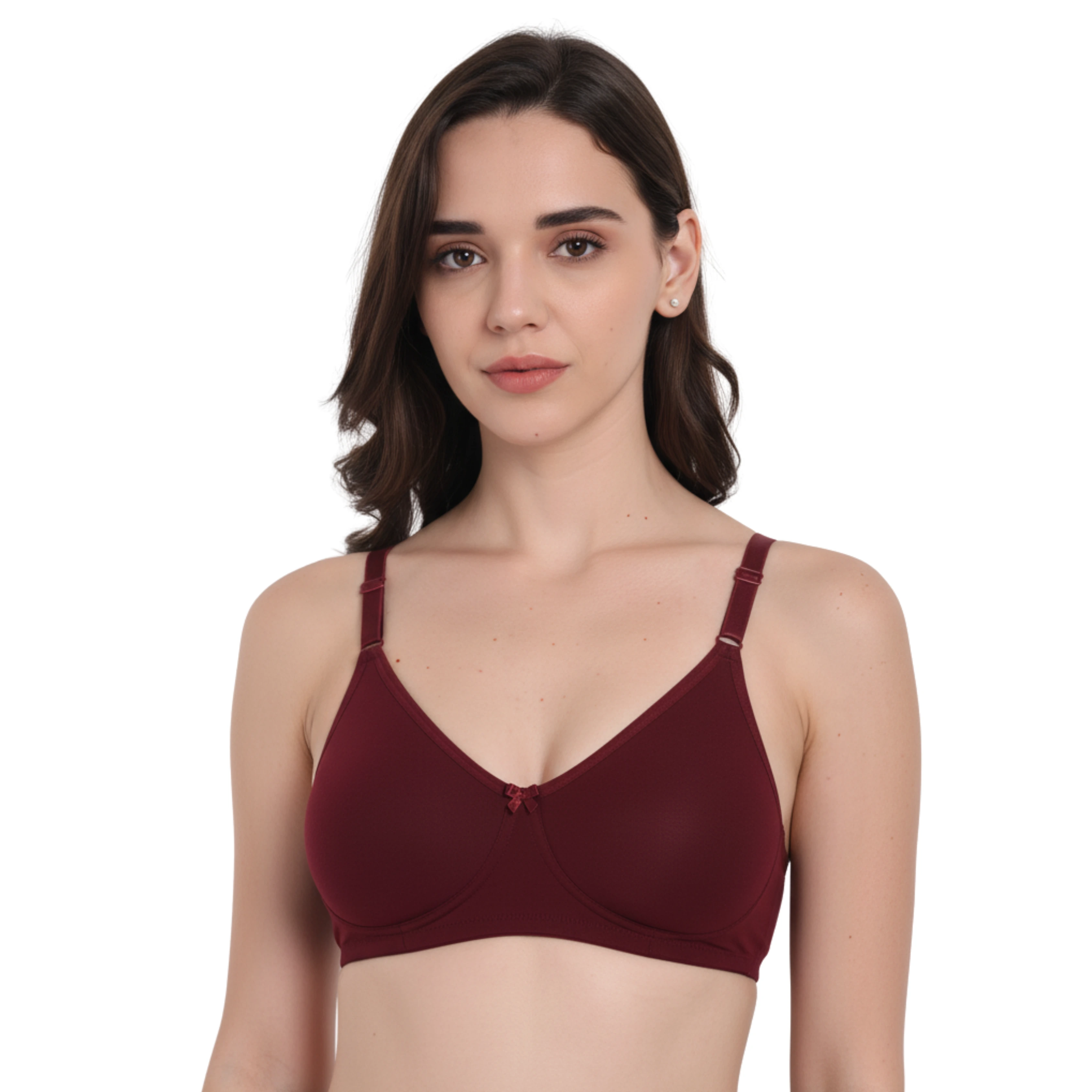 SELENA Wirefree Everyday Comfort Bra - MAROON - 2