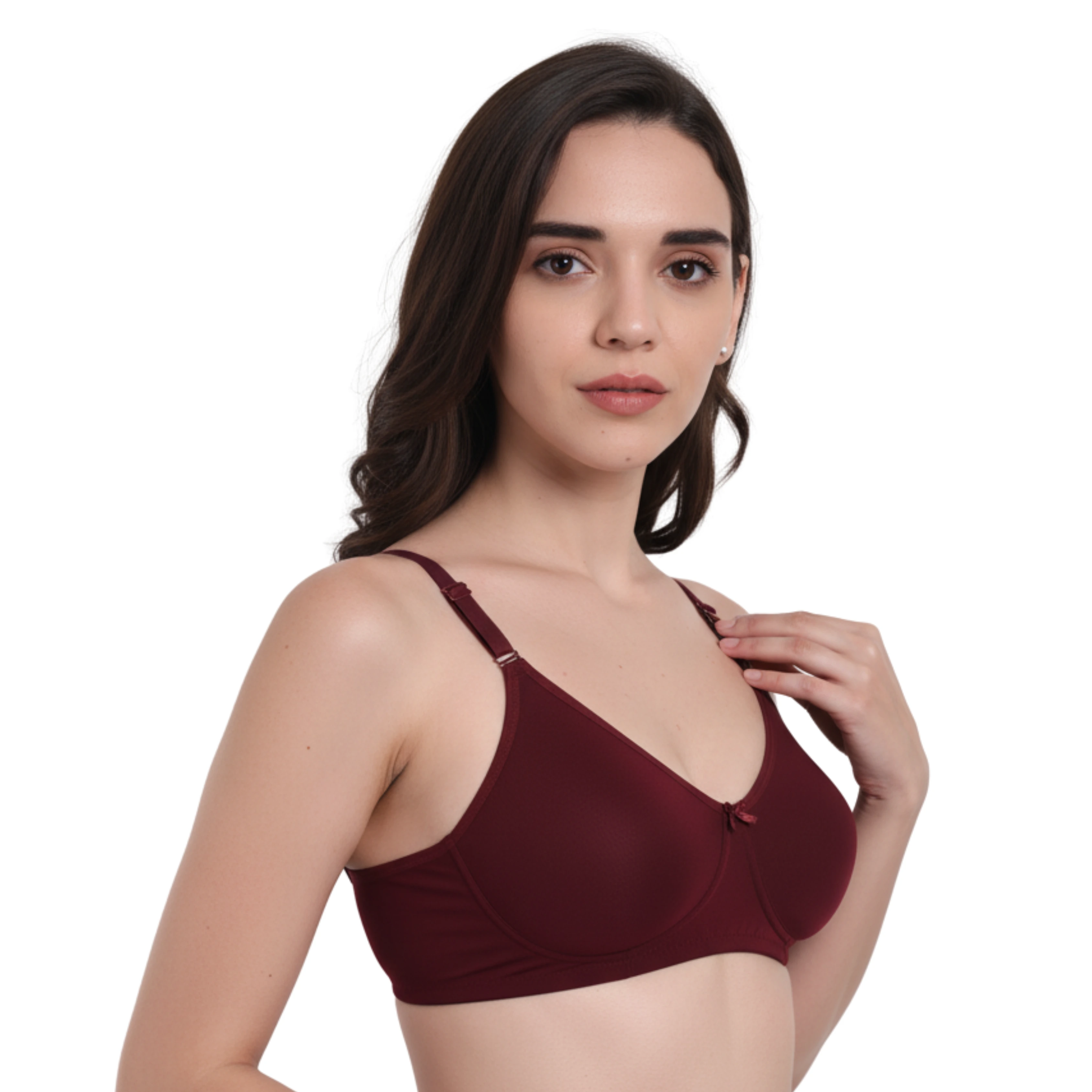 SELENA Wirefree Everyday Comfort Bra - MAROON - 3