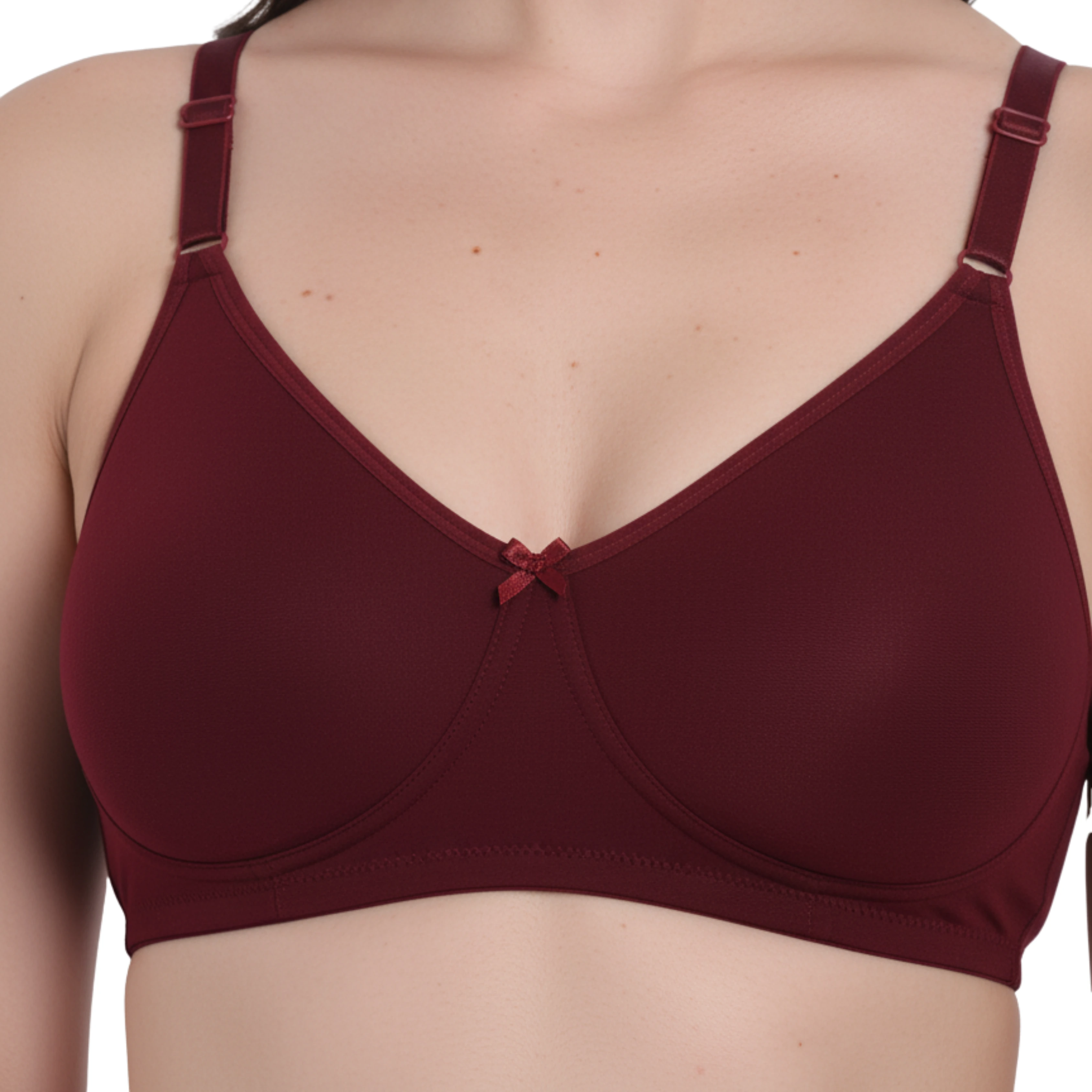 SELENA Wirefree Everyday Comfort Bra - MAROON - 4