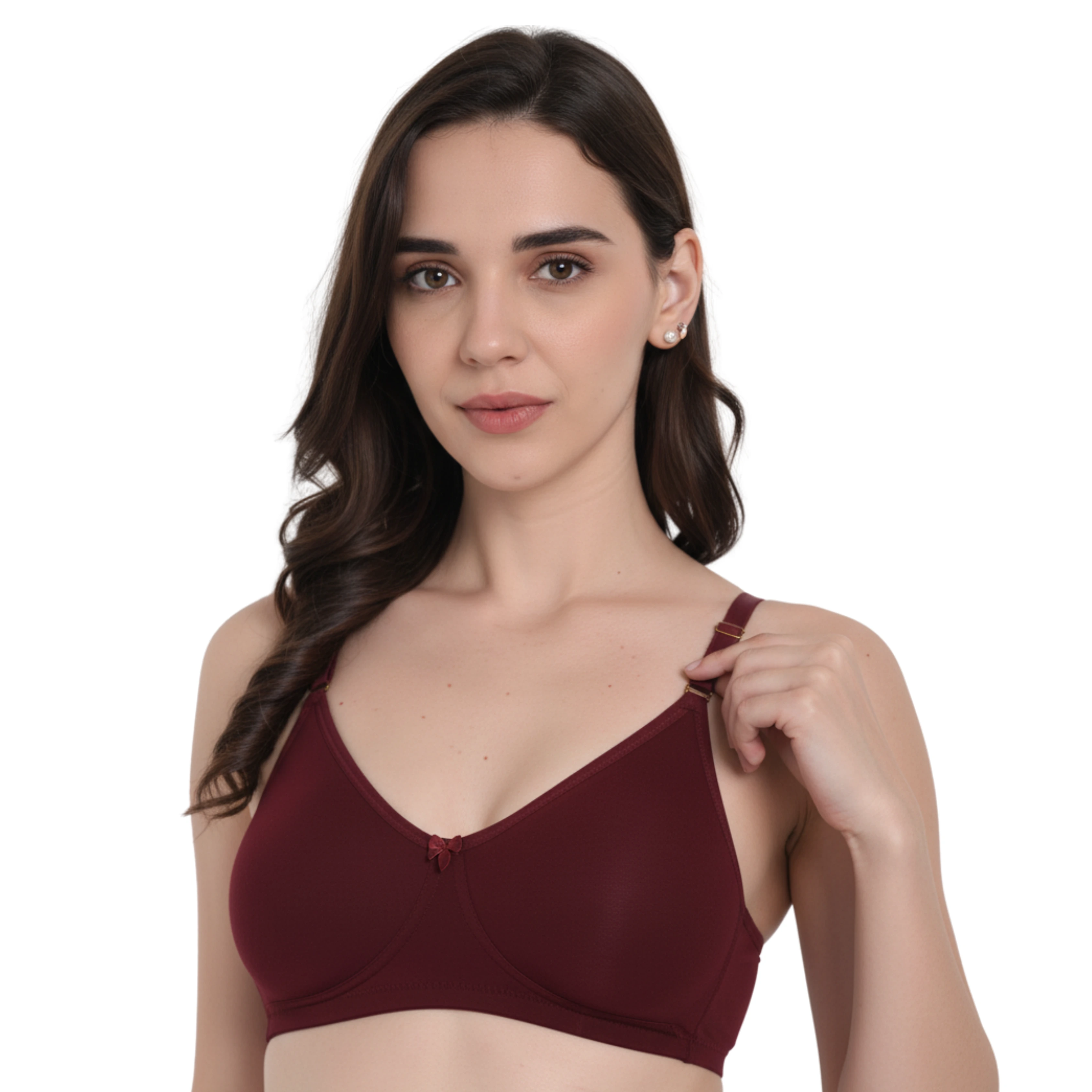 SELENA Wirefree Everyday Comfort Bra - MAROON - 6